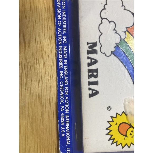 VINTAGE/RETRO MARIA RAINBOW&SUN NEW DEAD STOCK CERAMIC DOOR NAME PLAQUE 1984!! - Picture 4 of 12